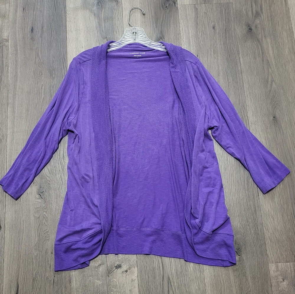 Coldwater Creek Dark Purple Long Sleeve Lightweight Women's Sweater Size Small